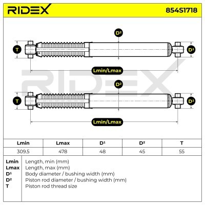 Stoßdämpfer RIDEX 854S1718 854S1718 - foto 4
