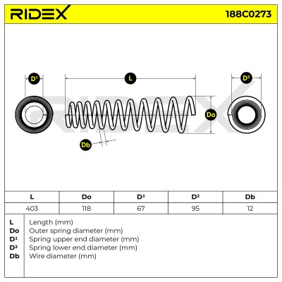 Fahrwerksfeder RIDEX 188C0273 188C0273 - foto 5