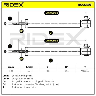 Stoßdämpfer RIDEX 854S1591 854S1591 - foto 4