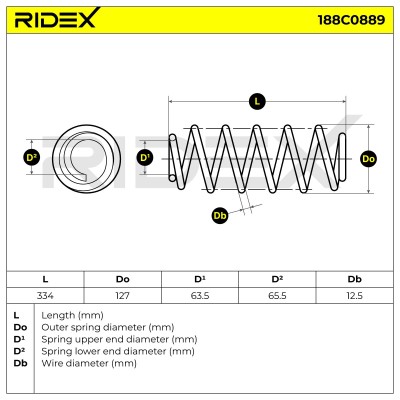 Fahrwerksfeder RIDEX 188C0889 188C0889 - foto 4