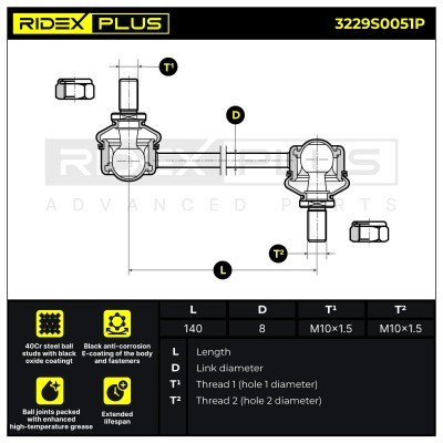 Stabilisator Stange RIDEX 3229S0051P 3229S0051P - foto 9