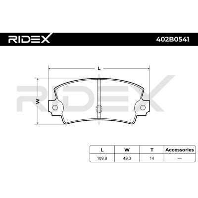 Bremsbeläge Satz RIDEX 402B0541 402B0541 - foto 7