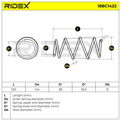 Fahrwerksfeder RIDEX 188C1422 188C1422 - foto 5