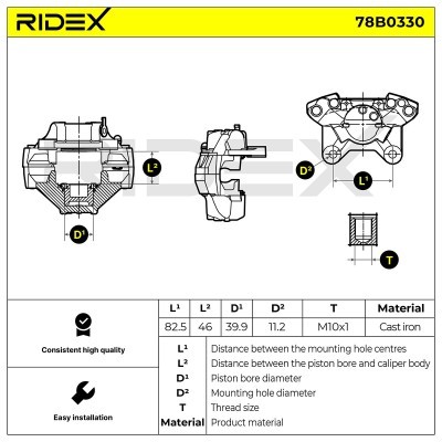 Bremssattel RIDEX 78B0330 78B0330 - foto 8