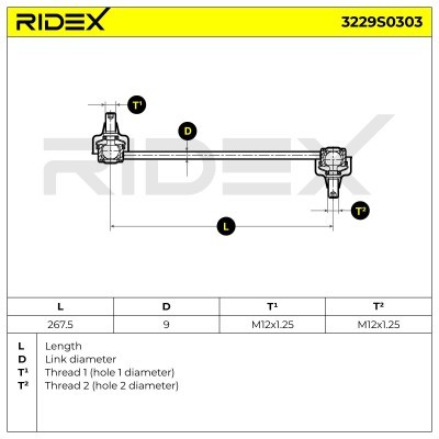 Stabilisator Stange RIDEX 3229S0303 3229S0303 - foto 10
