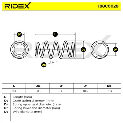 Fahrwerksfeder RIDEX 188C0028 188C0028 - foto 5