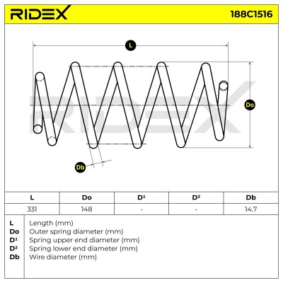 Fahrwerksfeder RIDEX 188C1516 188C1516 - foto 4