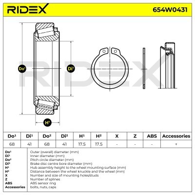 Radlager RIDEX 654W0431 654W0431 - foto 6