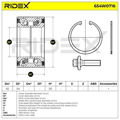 Radlager RIDEX 654W0716 654W0716 - foto 3