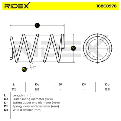 Fahrwerksfeder RIDEX 188C0978 188C0978 - foto 5