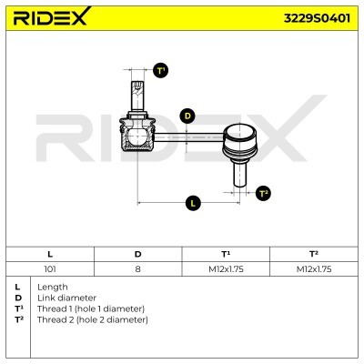 Stabilisator Stange RIDEX 3229S0401 3229S0401 - foto 6