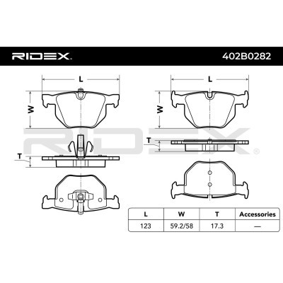 Bremsbeläge Satz RIDEX 402B0282 402B0282 - foto 3