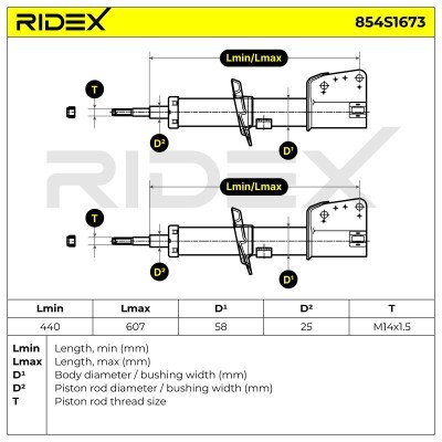 Stoßdämpfer RIDEX 854S1673 854S1673 - foto 5