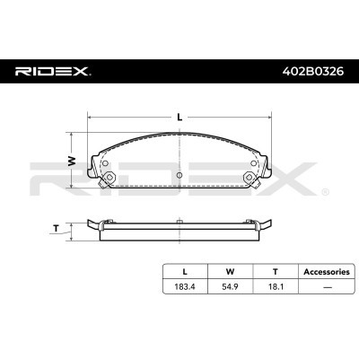 Bremsbeläge Satz RIDEX 402B0326 402B0326 - foto 4
