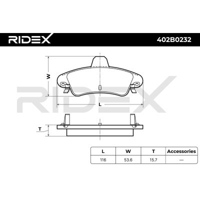 Bremsbeläge Satz RIDEX 402B0232 402B0232 - foto 4