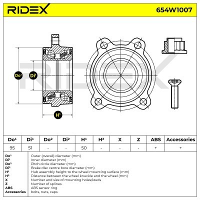 Radlager RIDEX 654W1007 654W1007 - foto 5
