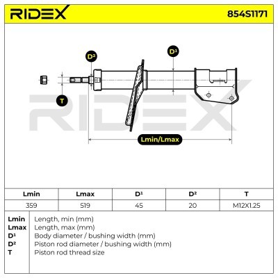 Stoßdämpfer RIDEX 854S1171 854S1171 - foto 9