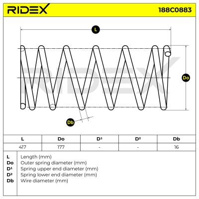Fahrwerksfeder RIDEX 188C0883 188C0883 - foto 5