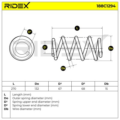 Fahrwerksfeder RIDEX 188C1294 188C1294 - foto 4