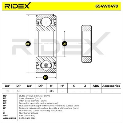 Radlager RIDEX 654W0479 654W0479 - foto 5