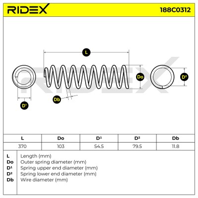 Fahrwerksfeder RIDEX 188C0312 188C0312 - foto 5