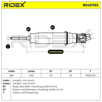 Stoßdämpfer RIDEX 854S1153 854S1153 - foto 6