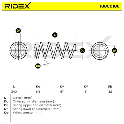 Fahrwerksfeder RIDEX 188C0186 188C0186 - foto 3