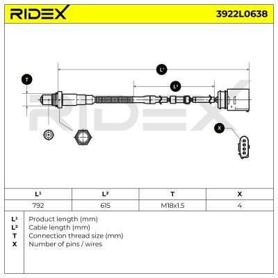 Lambdasonde RIDEX 3922L0638 3922L0638 - foto 6