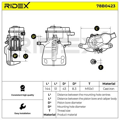 Bremssattel RIDEX 78B0423 78B0423 - foto 7