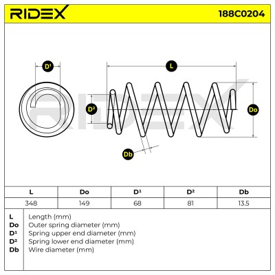 Fahrwerksfeder RIDEX 188C0204 188C0204 - foto 5