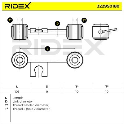Stabilisator Stange RIDEX 3229S0180 3229S0180 - foto 6