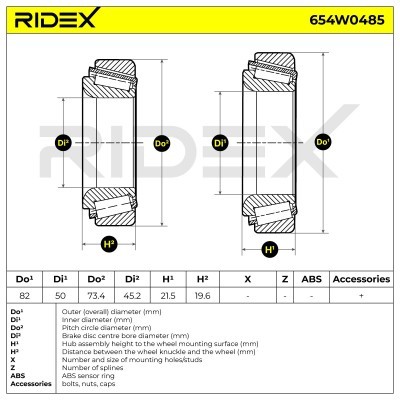 Radlager RIDEX 654W0485 654W0485 - foto 3