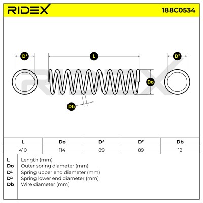 Fahrwerksfeder RIDEX 188C0534 188C0534 - foto 5