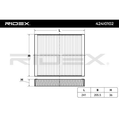 Filter, Innenraumluft RIDEX 424I0102 424I0102 - foto 5