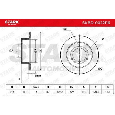 Bremsscheibe Stark SKBD-0022116 SKBD-0022116 - foto 5