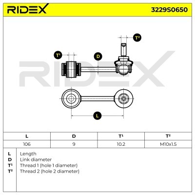 Stabilisator Stange RIDEX 3229S0650 3229S0650 - foto 5