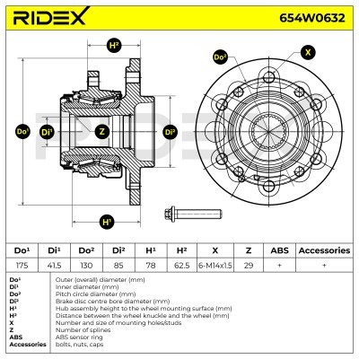 Radlager RIDEX 654W0632 654W0632 - foto 5