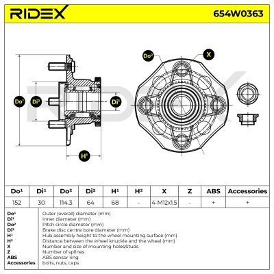 Radlager RIDEX 654W0363 654W0363 - foto 5