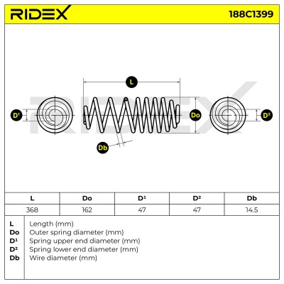 Fahrwerksfeder RIDEX 188C1399 188C1399 - foto 6