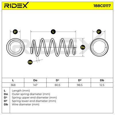 Fahrwerksfeder RIDEX 188C0117 188C0117 - foto 5