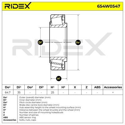 Radlager RIDEX 654W0547 654W0547 - foto 5