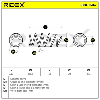 Fahrwerksfeder RIDEX 188C1604 188C1604 - foto 4