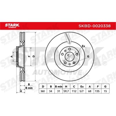 Bremsscheibe Stark SKBD-0020338 SKBD-0020338 - foto 5