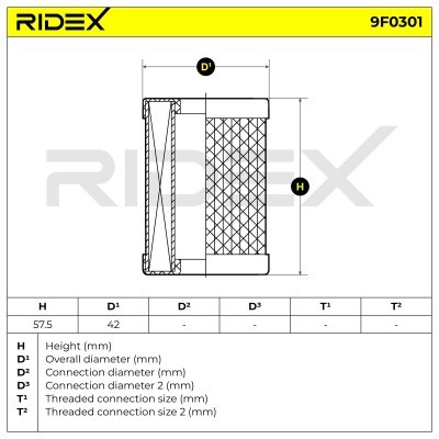 Kraftstofffilter RIDEX 9F0301 9F0301 - foto 5