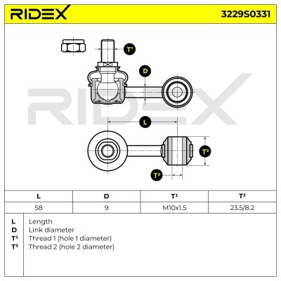 Stabilisator Stange RIDEX 3229S0331 3229S0331 - foto 6