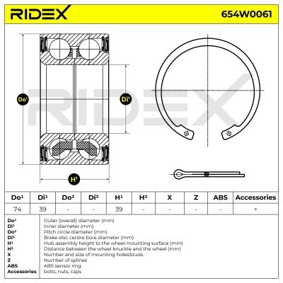Radlager RIDEX 654W0061 654W0061 - foto 3
