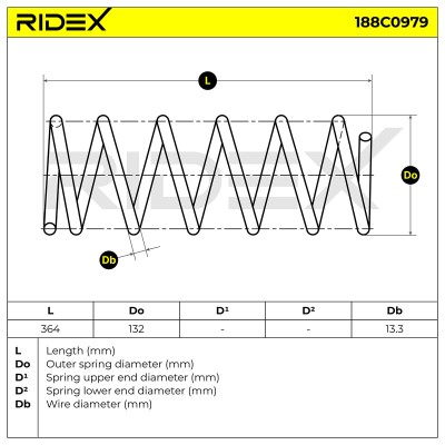 Fahrwerksfeder RIDEX 188C0979 188C0979 - foto 5