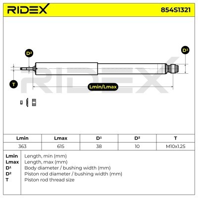 Stoßdämpfer RIDEX 854S1321 854S1321 - foto 6