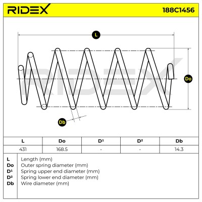 Fahrwerksfeder RIDEX 188C1456 188C1456 - foto 5