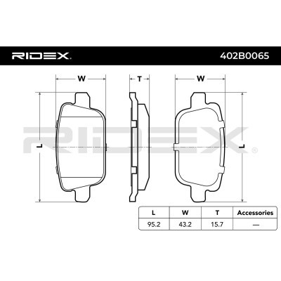 Bremsbeläge Satz RIDEX 402B0065 402B0065 - foto 3